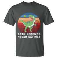 Retro Dinosaur Tennis Player T Shirt Real Legends Never Extinct - Wonder Print Shop
