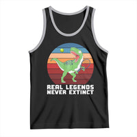 Retro Dinosaur Tennis Player Tank Top Real Legends Never Extinct - Wonder Print Shop