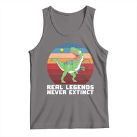 Retro Dinosaur Tennis Player Tank Top Real Legends Never Extinct - Wonder Print Shop