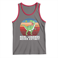 Retro Dinosaur Tennis Player Tank Top Real Legends Never Extinct - Wonder Print Shop