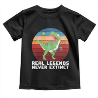 Retro Dinosaur Tennis Player Toddler T Shirt Real Legends Never Extinct - undefined