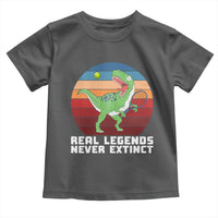 Retro Dinosaur Tennis Player Toddler T Shirt Real Legends Never Extinct - undefined