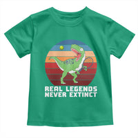Retro Dinosaur Tennis Player Toddler T Shirt Real Legends Never Extinct - undefined