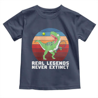 Retro Dinosaur Tennis Player Toddler T Shirt Real Legends Never Extinct - undefined