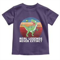 Retro Dinosaur Tennis Player Toddler T Shirt Real Legends Never Extinct - undefined
