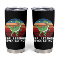 Retro Dinosaur Tennis Player Tumbler Cup Real Legends Never Extinct - Wonder Print Shop