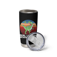 Retro Dinosaur Tennis Player Tumbler Cup Real Legends Never Extinct - Wonder Print Shop