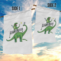Funny Prehistoric Dinosaur Tennis Player Game Day Garden Flag - Wonder Print Shop