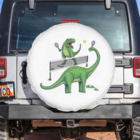 Funny Prehistoric Dinosaur Tennis Player Game Day Spare Tire Cover - Wonder Print Shop