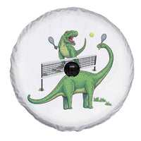 Funny Prehistoric Dinosaur Tennis Player Game Day Spare Tire Cover - Wonder Print Shop