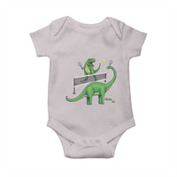 Funny Prehistoric Dinosaur Tennis Player Game Day Baby Onesie - Wonder Print Shop
