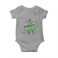 Funny Prehistoric Dinosaur Tennis Player Game Day Baby Onesie - Wonder Print Shop
