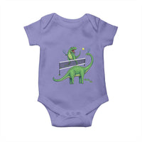 Funny Prehistoric Dinosaur Tennis Player Game Day Baby Onesie - Wonder Print Shop