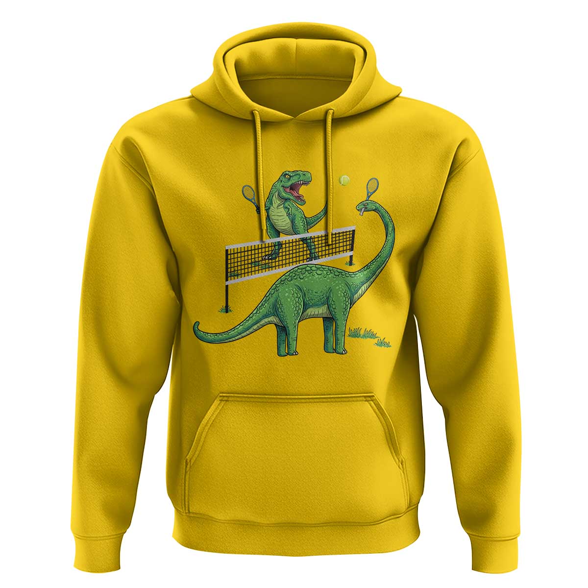 Funny Prehistoric Dinosaur Tennis Player Game Day Hoodie - Wonder Print Shop