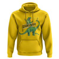 Funny Prehistoric Dinosaur Tennis Player Game Day Hoodie - Wonder Print Shop