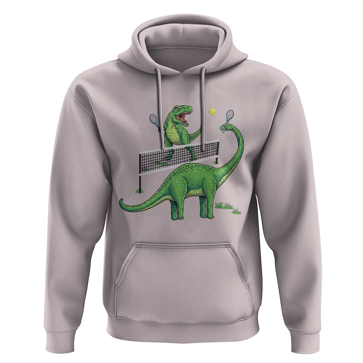 Funny Prehistoric Dinosaur Tennis Player Game Day Hoodie - Wonder Print Shop