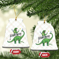Funny Prehistoric Dinosaur Tennis Player Game Day Ceramic Ornament - Wonder Print Shop