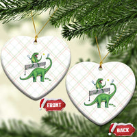 Funny Prehistoric Dinosaur Tennis Player Game Day Ceramic Ornament - Wonder Print Shop