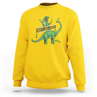 Funny Prehistoric Dinosaur Tennis Player Game Day Sweatshirt - Wonder Print Shop