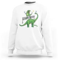Funny Prehistoric Dinosaur Tennis Player Game Day Sweatshirt - Wonder Print Shop