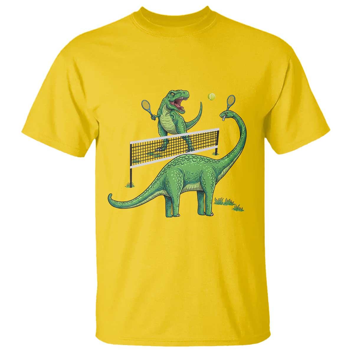 Funny Prehistoric Dinosaur Tennis Player Game Day T Shirt - Wonder Print Shop