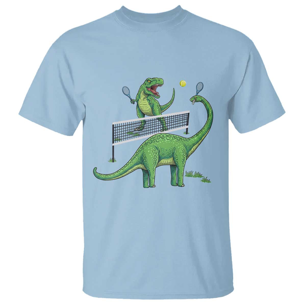Funny Prehistoric Dinosaur Tennis Player Game Day T Shirt - Wonder Print Shop