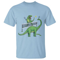 Funny Prehistoric Dinosaur Tennis Player Game Day T Shirt - Wonder Print Shop