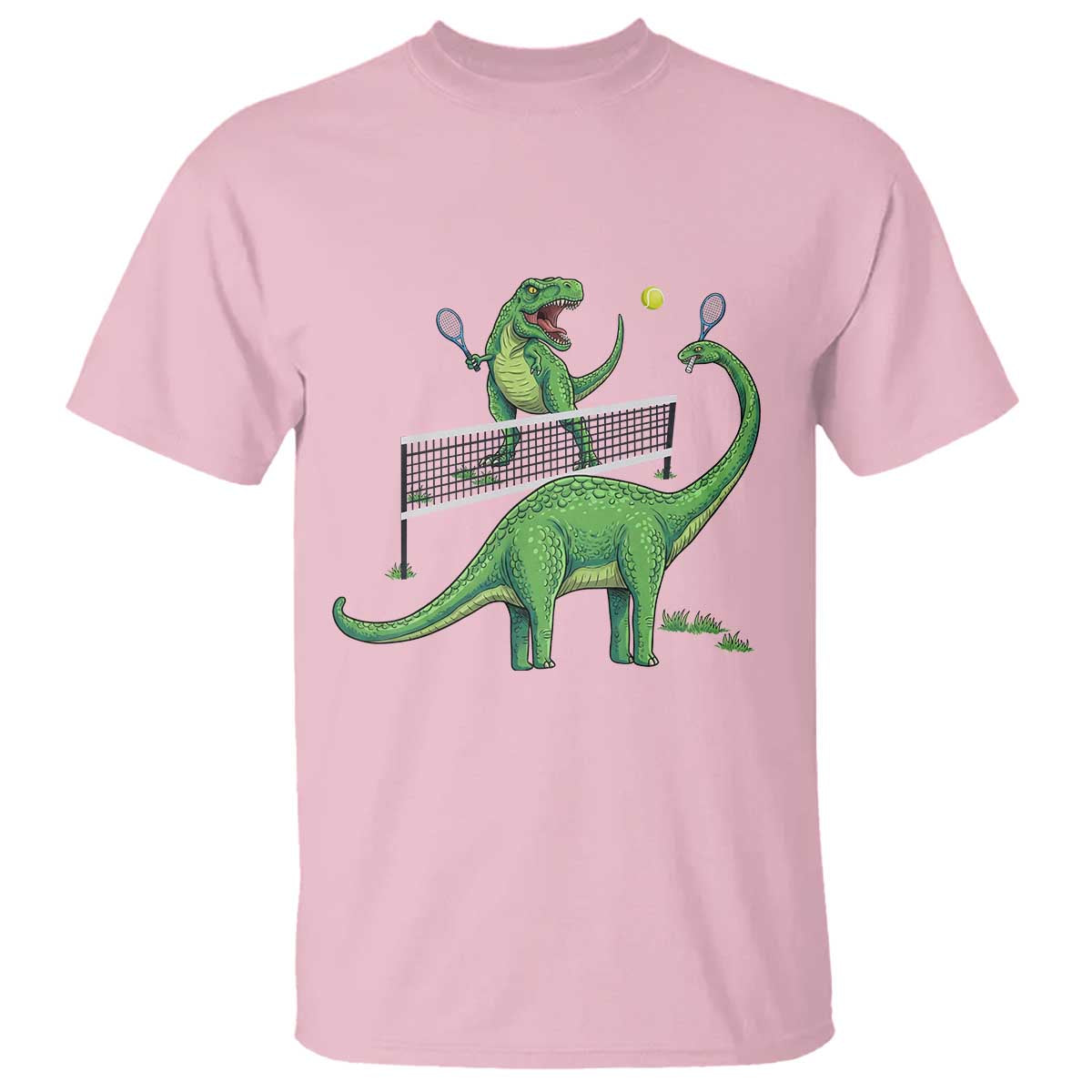 Funny Prehistoric Dinosaur Tennis Player Game Day T Shirt - Wonder Print Shop