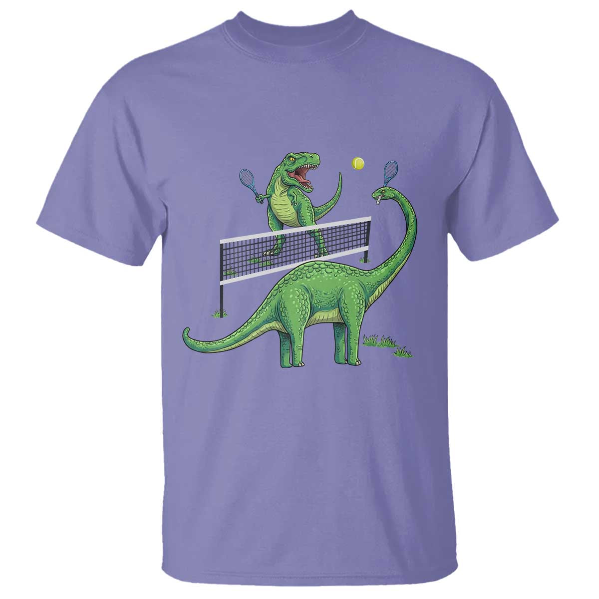 Funny Prehistoric Dinosaur Tennis Player Game Day T Shirt - Wonder Print Shop