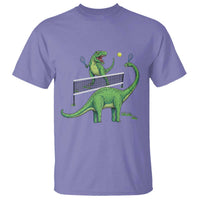 Funny Prehistoric Dinosaur Tennis Player Game Day T Shirt - Wonder Print Shop