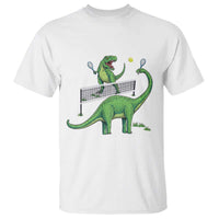 Funny Prehistoric Dinosaur Tennis Player Game Day T Shirt - Wonder Print Shop