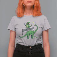 Funny Prehistoric Dinosaur Tennis Player Game Day T Shirt For Women - Wonder Print Shop