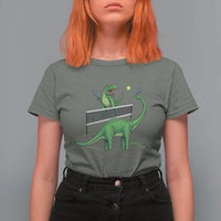 Funny Prehistoric Dinosaur Tennis Player Game Day T Shirt For Women - Wonder Print Shop
