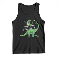 Funny Prehistoric Dinosaur Tennis Player Game Day Tank Top - Wonder Print Shop