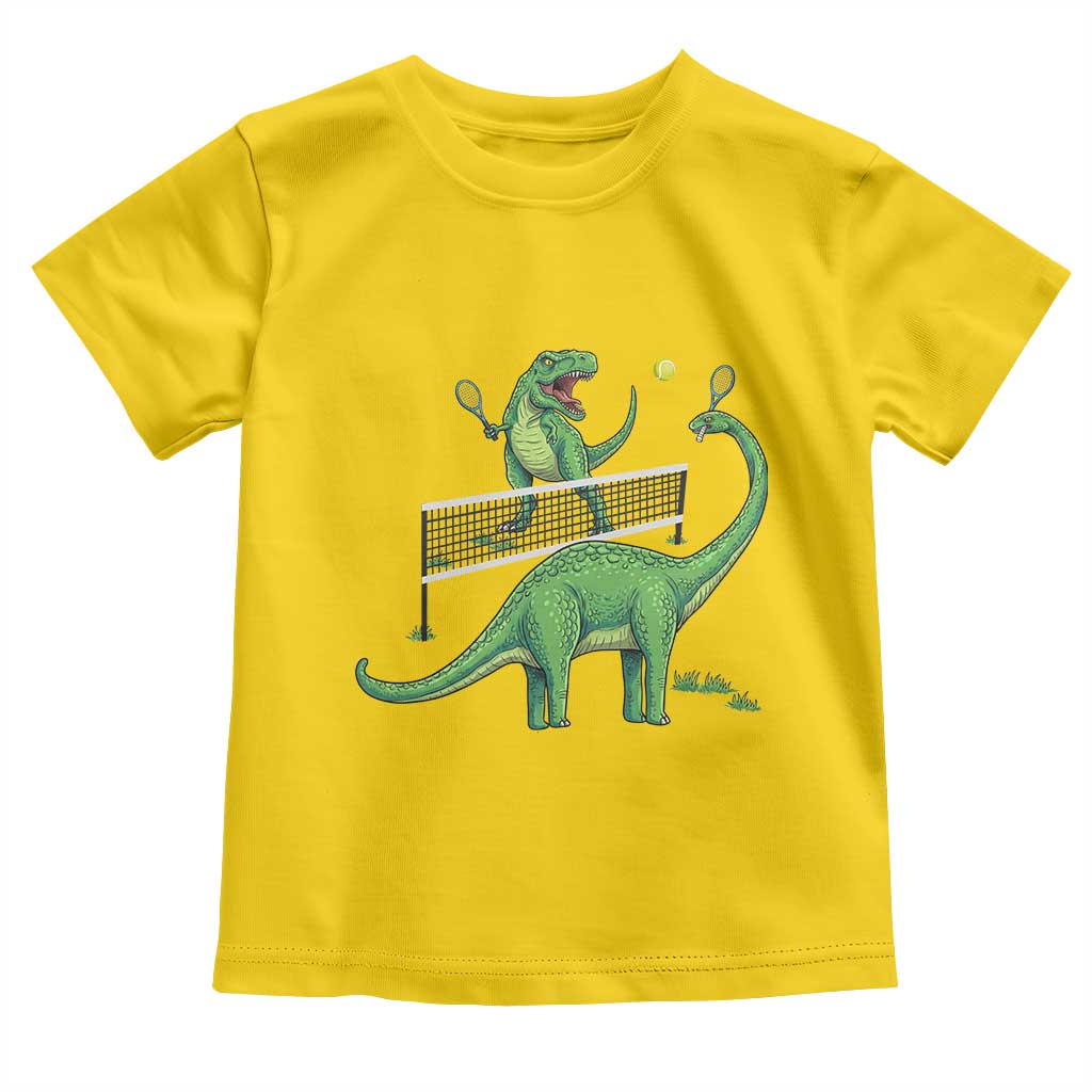 Funny Prehistoric Dinosaur Tennis Player Game Day Toddler T Shirt - Wonder Print Shop