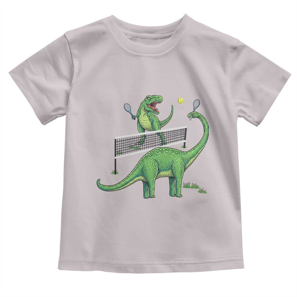 Funny Prehistoric Dinosaur Tennis Player Game Day Toddler T Shirt - Wonder Print Shop