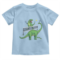 Funny Prehistoric Dinosaur Tennis Player Game Day Toddler T Shirt - Wonder Print Shop