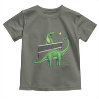 Funny Prehistoric Dinosaur Tennis Player Game Day Toddler T Shirt - Wonder Print Shop