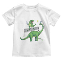 Funny Prehistoric Dinosaur Tennis Player Game Day Toddler T Shirt - Wonder Print Shop