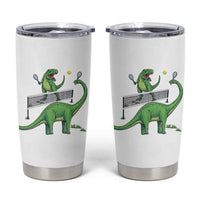 Funny Prehistoric Dinosaur Tennis Player Game Day Tumbler Cup - Wonder Print Shop