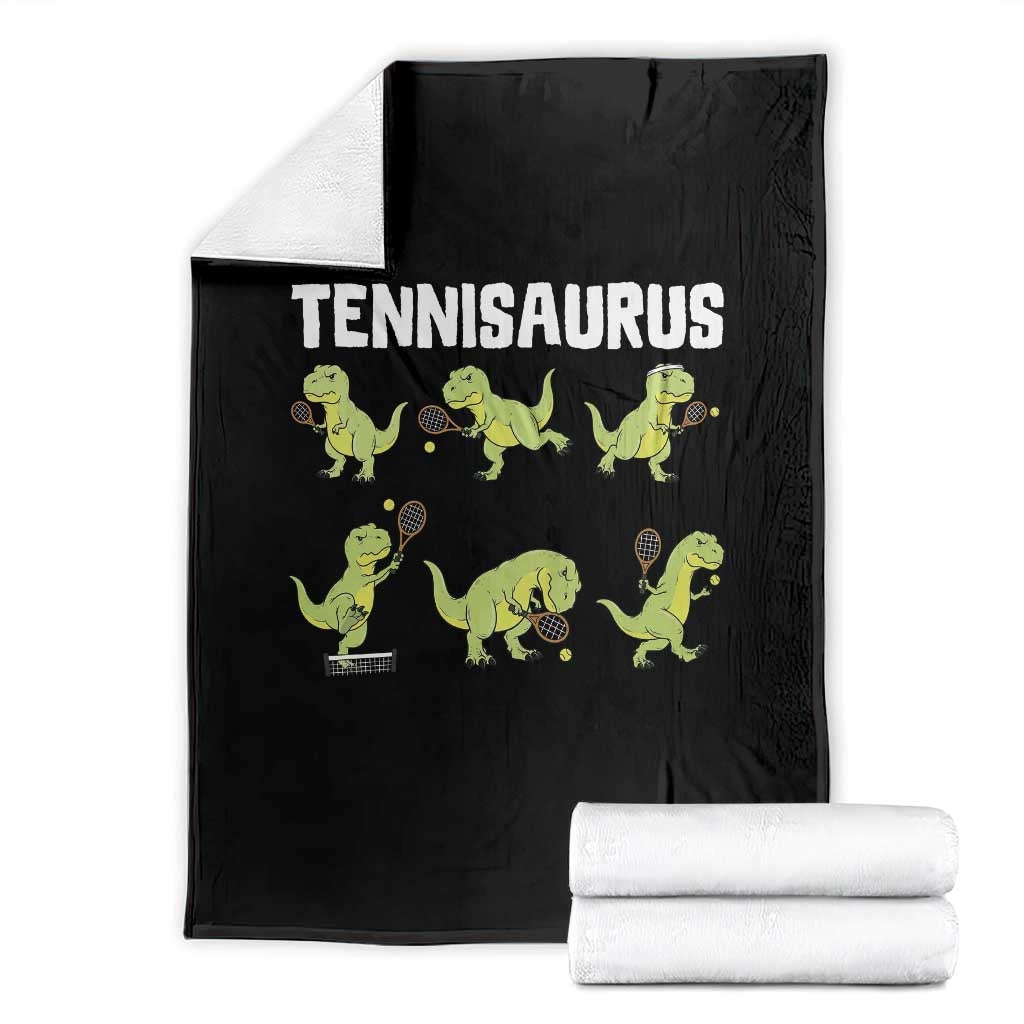 Funny Prehistoric Dinosaur Tennis Player Throw Blanket Gift For Tennis Fans - Wonder Print Shop