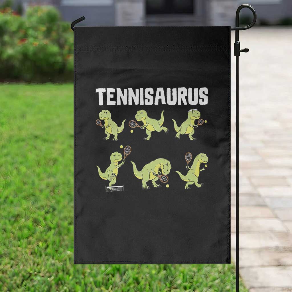 Funny Prehistoric Dinosaur Tennis Player Garden Flag Gift For Tennis Fans - Wonder Print Shop