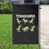 Funny Prehistoric Dinosaur Tennis Player Garden Flag Gift For Tennis Fans - Wonder Print Shop