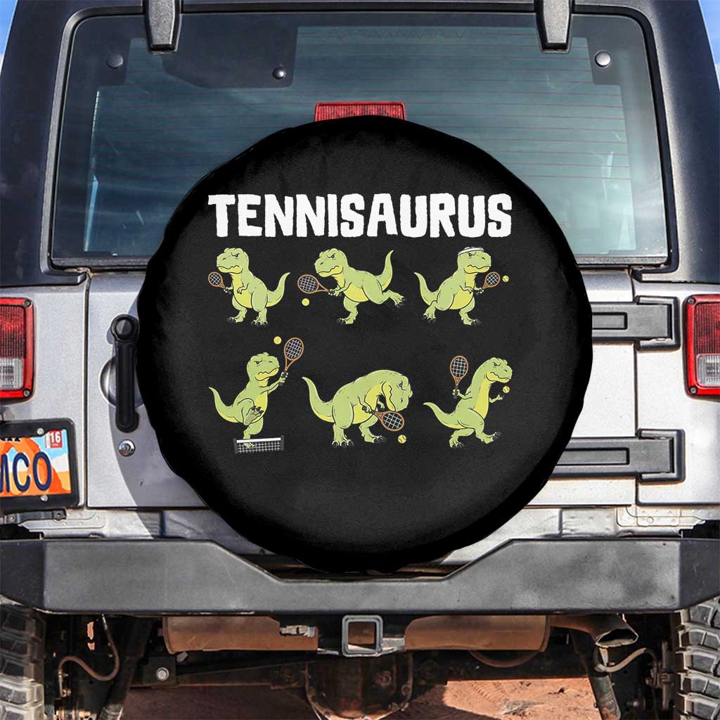 Funny Prehistoric Dinosaur Tennis Player Spare Tire Cover Gift For Tennis Fans - Wonder Print Shop