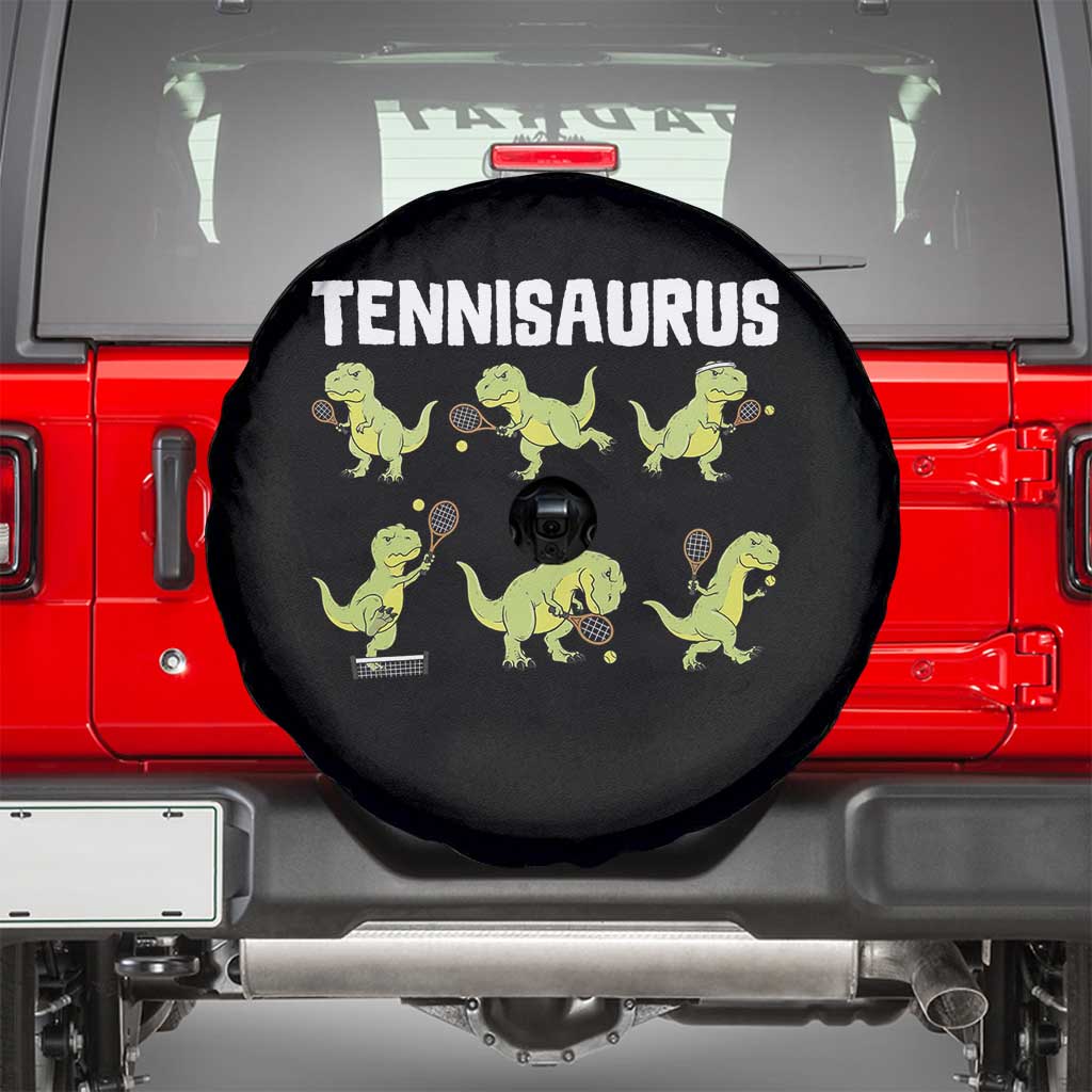 Funny Prehistoric Dinosaur Tennis Player Spare Tire Cover Gift For Tennis Fans - Wonder Print Shop