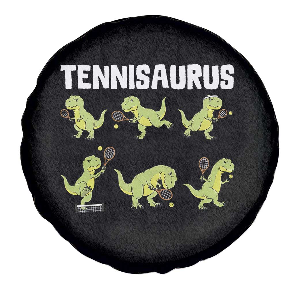 Funny Prehistoric Dinosaur Tennis Player Spare Tire Cover Gift For Tennis Fans - Wonder Print Shop