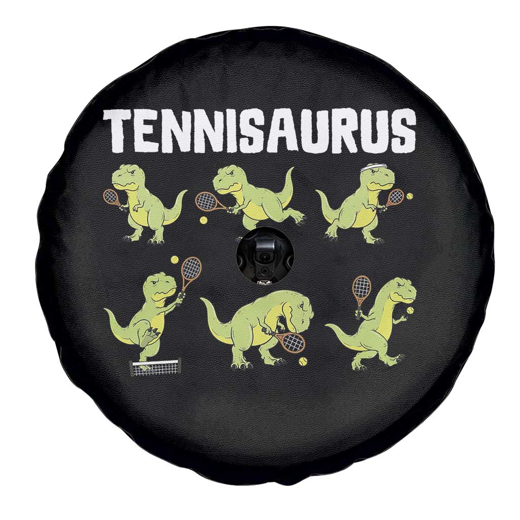 Funny Prehistoric Dinosaur Tennis Player Spare Tire Cover Gift For Tennis Fans - Wonder Print Shop