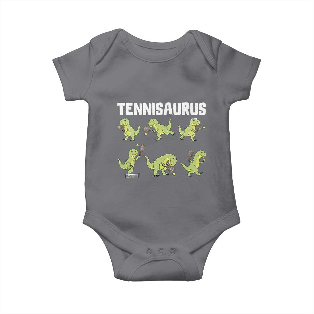 Funny Prehistoric Dinosaur Tennis Player Baby Onesie Gift For Tennis Fans - Wonder Print Shop