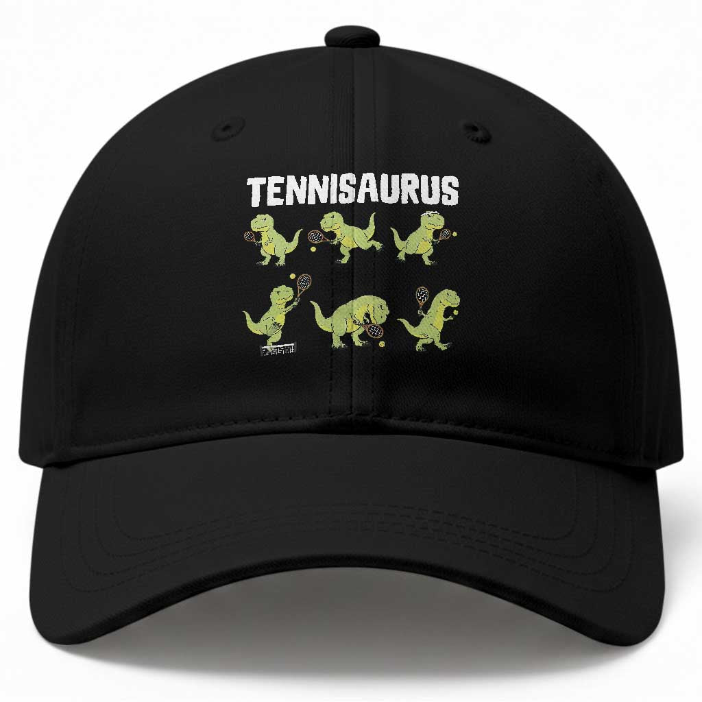 Funny Prehistoric Dinosaur Tennis Player Baseball Cap Gift For Tennis Fans