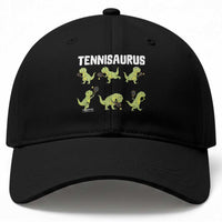 Funny Prehistoric Dinosaur Tennis Player Baseball Cap Gift For Tennis Fans